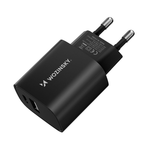 Изображение Wozinsky Wozinsky WGWCB USB-A USB-C 20W wall charger - black