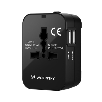 Picture of Wozinsky Wozinsky WUTWC travel adapter universal 24W EU / US / AUS / UK / 2x USB-A - black