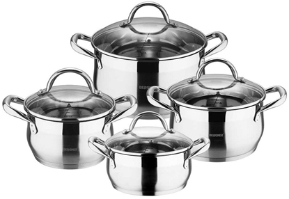 Attēls no Zestaw Garnków Stalowych 8 Elem. Gourmet Line Bg-6523