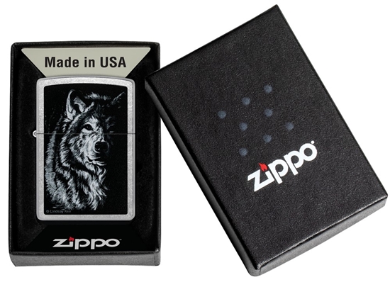 Picture of Zippo Lighter 46149 Lindsay Kivi - Shadow Wolf
