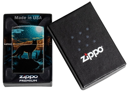Attēls no Zippo Lighter 46252 Moonlight Wolf Design