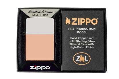 Attēls no Zippo Lighter 48694 Bimetal Case - Sterling Silver Lid