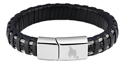 Attēls no Zippo Steel Braided Leather Bracelet 20 cm