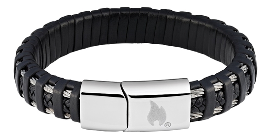 Picture of Zippo Steel Braided Leather Bracelet 20 cm