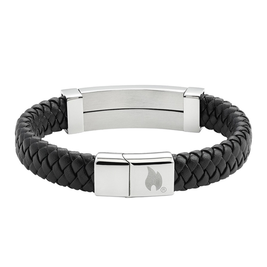 Picture of Zippo Steel Braided Leather Bracelet 22 cm