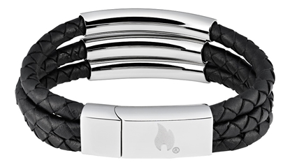 Attēls no Zippo Steel Braided Leather Bracelet 22 cm