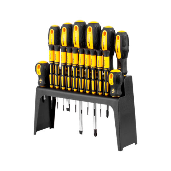 Picture of 18 skrūvgriežu komplekts | Ergonomiski rokturi | Hroma-Vanādija tērauda