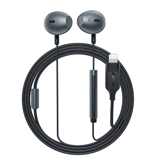 Picture of Acefast Acefast L1 in-ear headphones with Lightning connector, microphone and remote control 1.2 m - black