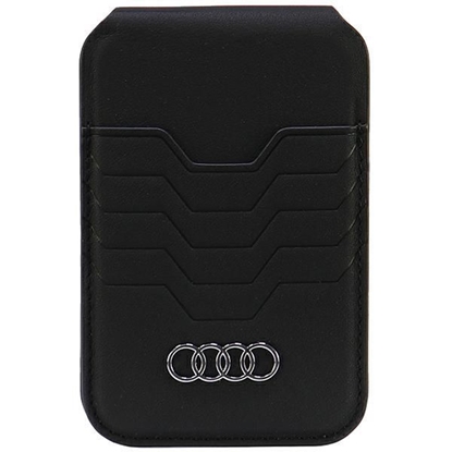 Изображение Audi Audi Leather Wallet Card MagSafe magnetic with stand - black