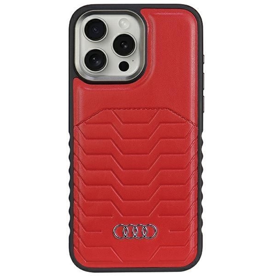 Изображение Audi Audi Synthetic Leather case with MagSafe for iPhone 14 Pro - red