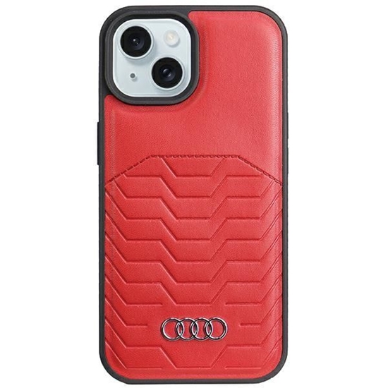 Изображение Audi Audi Synthetic Leather Case with MagSafe for iPhone 15 Plus / 14 Plus - Red