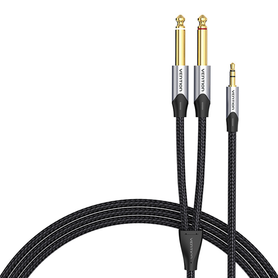 Picture of Audio cable mini jack 3.5mm to 2x jack 6.35mm male