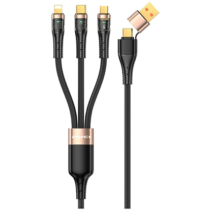Attēls no AWEI CL-228 usb-c|lightning|mico 3in2 cable black|