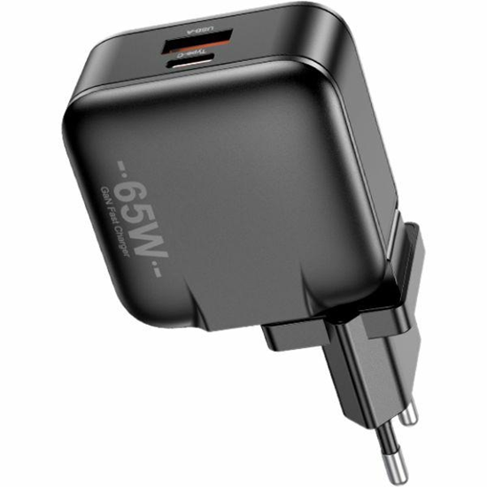 Picture of AWEI ład. siec. PD55-EU 65W USB + USB-C czarna|bla