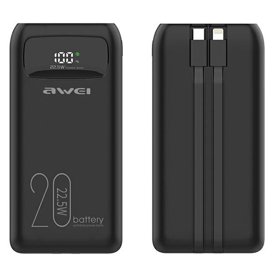 Picture of AWEI PowerBank P169K 20000mAh 22.5W czarny|black w