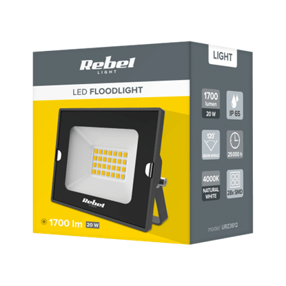 Изображение Ārtelpu mitrumizturīgs LED prožektors , 20W, IP65, 1700 lm, 4000K, 120°