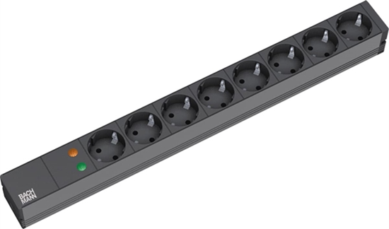 Picture of Bachmann 19" socket strip 8-way with ÜS without switch, black