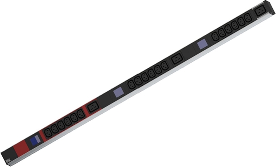 Picture of Bachmann BN0500 19" PDU 1U 18xC13 3xC19, power measurement, connection CEE 3x16A, red