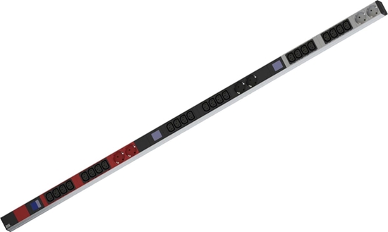 Picture of Bachmann BN0500 19" PDU 1U 24xC13 6x earthing contact, power measurement, connection CEE 3x 16A, red