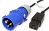 Picture of Bachmann cable plug IEC60309-blue - coupling C19, 3m 16A, black, 3 m