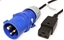 Picture of Bachmann cable plug IEC60309-blue - coupling C19, 3m 16A, black, 3 m