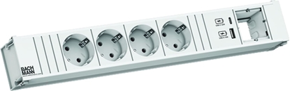 Attēls no Bachmann CONI 4xCEE7/3 1xUSB A/C 22W 1xCM 0.2m GST18 RAL9010