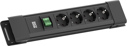 Attēls no Bachmann CONNECTUS 4xCEE7/3, 1xSchalter 2,0m CEE7/7 Schwarz