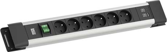 Picture of Bachmann CONNECTUS 6xUTE, 1xSchalter 1xUSB A/C 22W 2,0m CEE7/7 Grau