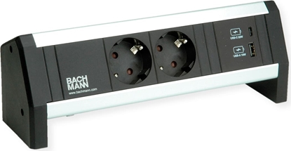 Attēls no Bachmann DESK 2xprotective contact 1xUSB A&C, USB Charger 22W Charger, GST18