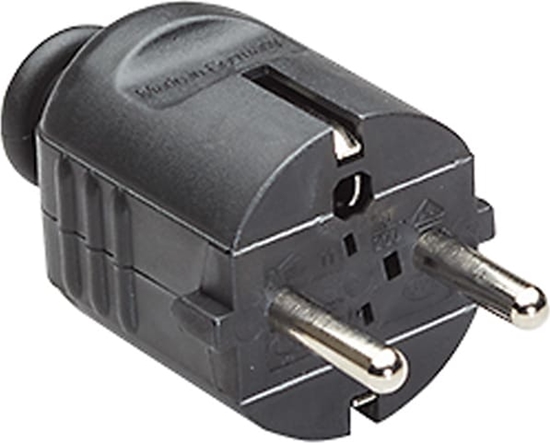 Picture of Bachmann earthing contact plug, black unbreakable mountable