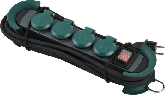 Picture of Bachmann HOOK Outdoor 4x earthing contact, Plastic, with switch and hinged covers, IP44, 4 m