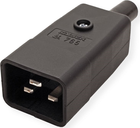 Picture of Bachmann IEC320 C20 16A/250VAC IEC plug, Screw connection, black