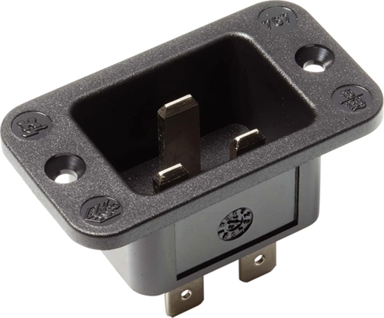 Picture of Bachmann IEC320 C20 appliance inlet plug, black, thermoplastic, screw connection
