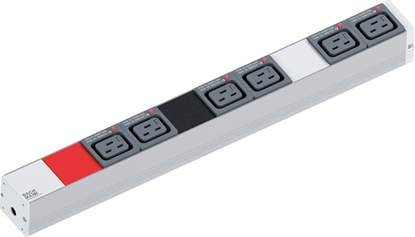 Attēls no Bachmann IT PDU ALU 1U 6x C19 plug 3x16A CEE red