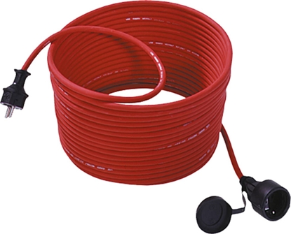 Attēls no Bachmann lawn mower extension, earthing contact 16 A/250 VAC, red, Rubber / neoprene, 15 m