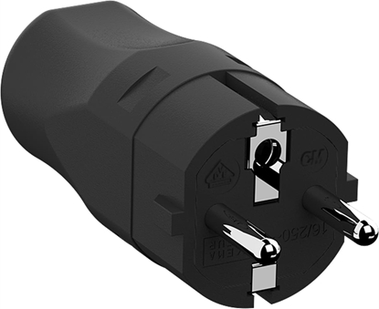 Attēls no Bachmann mounting plug black, CEE 7/7 2-pole with earthing contact