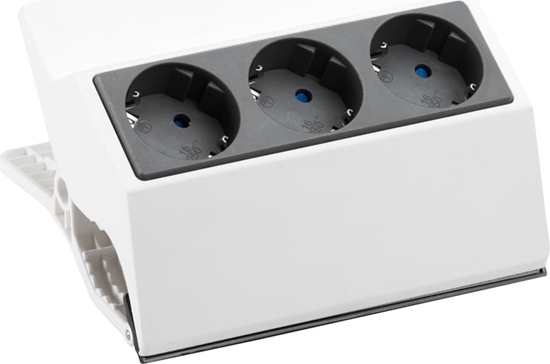 Picture of Bachmann PEGGY Clip-on socket strip 3x earthing contact, white, 3 m