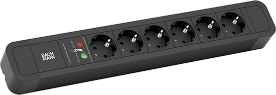 Picture of Bachmann PRIMO 2 6x CEE7/3 1x ÜSS, schwarz, 2 m