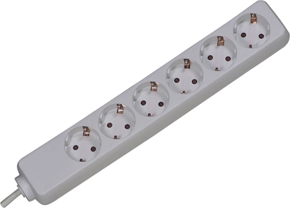 Picture of Bachmann SELLY socket strip 6x earthing contact, white, 1.5 m