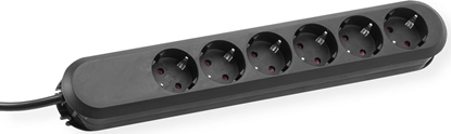 Picture of Bachmann SMART multiple socket outlet 6x earthing contact, black, 3 m