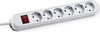 Picture of Bachmann SMART socket strip 6x earthing contact, aluminium, with switch, white, 3 m
