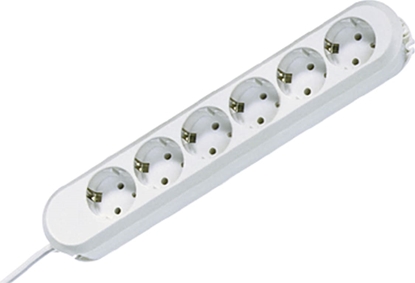 Picture of Bachmann SMART socket strip 6x earthing contact, white, 5 m