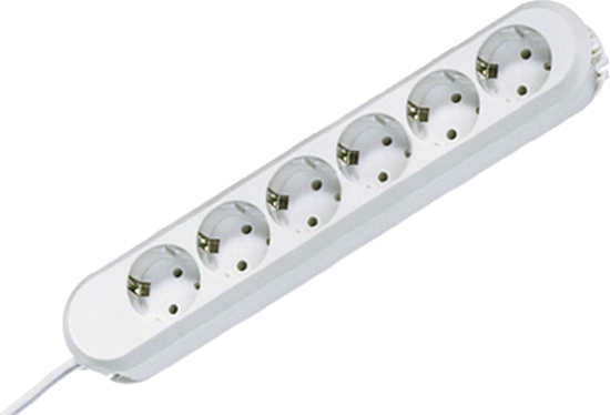 Picture of Bachmann SMART socket strip 6x earthing contact, white, 5 m