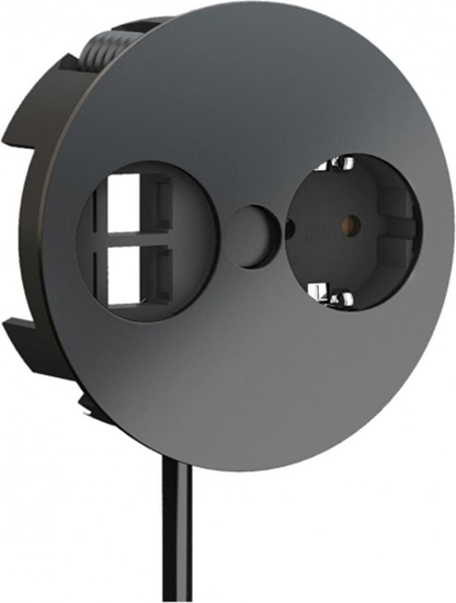 Picture of Bachmann TWIST 1x earthing contact 2x Keystone, GST18 plug, black, 0.2 m