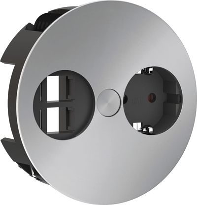 Picture of Bachmann TWIST 1x earthing contact, 2x Keystone, GST18 plug, chrome, 0.2 m