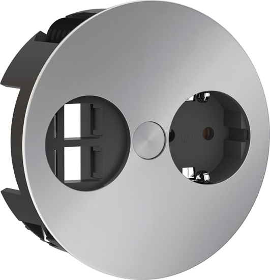 Picture of Bachmann TWIST 1x earthing contact, 2x Keystone, GST18 plug, chrome, 0.2 m