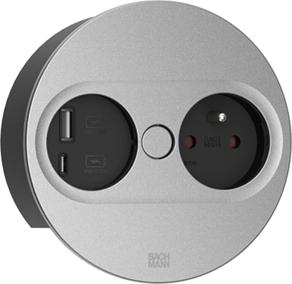 Picture of Bachmann TWIST 2 1xUTE 1xUSB A/C 22W 0.2m GST18 silver round