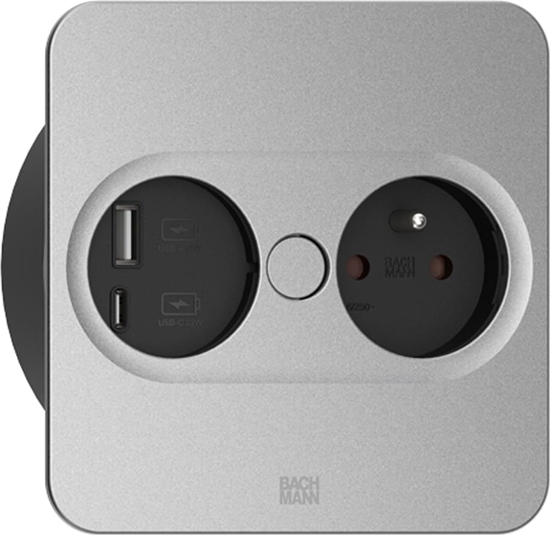 Picture of Bachmann TWIST 2 1xUTE 1xUSB A/C 22W 0.2m GST18 silver square
