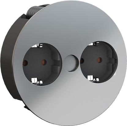 Picture of Bachmann TWIST 2x earthing contact, wire end ferrules, earthing contact mounting plug, chrome, 2 m