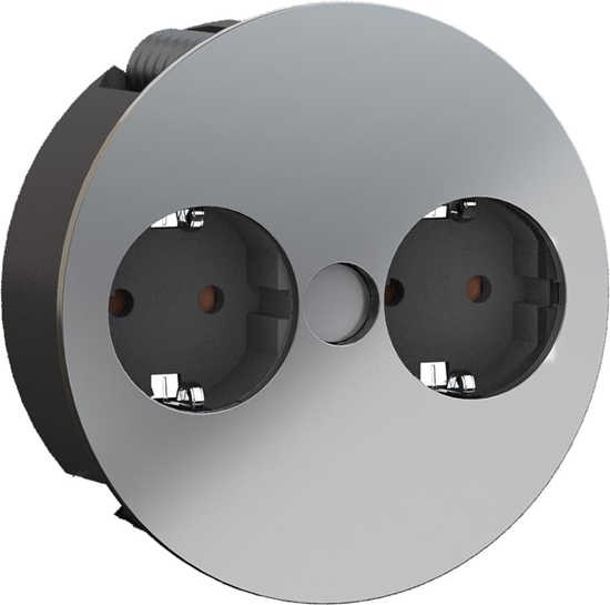 Picture of Bachmann TWIST 2x earthing contact, wire end ferrules, earthing contact mounting plug, chrome, 2 m